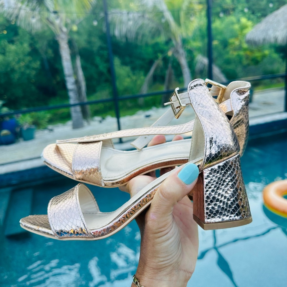 Gold heels size 3